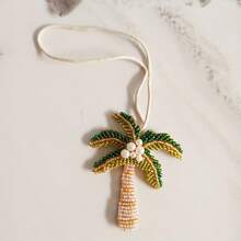 手工串珠棕榈树钥匙扣 - 热带棕榈树设计，树干呈绿色、粉色和黄色 - 波西米亚风海滩派对礼物，可作钥匙扣或包包挂饰 - 男女皆宜，经久耐用 - 旅行和日常佩戴的完美礼物，棕榈树配饰 - 彩色 - 查看 10