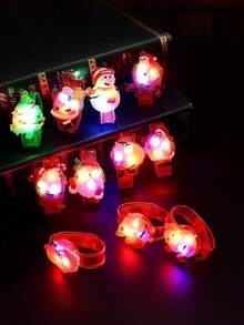 24 Stücke - LED Weihnachts Leuchtendes Armband, Leuchtendes Armband mit Blinkfunktion, Dekoratives Armband, Geschenktüte Füllung für Geburtstag, Abschluss, Hochzeit, Party, Geburtstag, Party Dekoration, Leuchtet im Dunkeln, Party Tüten Füllung Spielzeug, Ferienzubehör, Party Geschenke, Outdoor Spiele, Weihnachtsstrumpf Füllung, Leuchtet im Dunkeln Weihnachtsparty Zubehör, Leuchtet im Dunkeln Party Zubehör, Weihnachtsdekoration (Zufälliger Stil) - Verschiedenfarbig - Übersicht 5