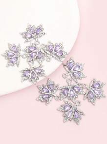 10pcs Colored Rhinestones Inlay Autumn Maple Leaf Charms Delicate Charming Clavicle Chain Necklace Earrings Keychain Hair Accessories DIY Sparkling Leaves Pendants - Perfect For Fall-Themed Party & Banquet, Great Decorations And Gift For Easter & Thanksgiving