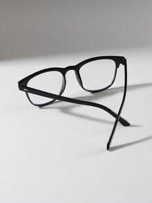 1pair Classic Square Shape Back To School Black Eyeglasses With For Men, Transparent Lenses To Protect Eyes From Computer, TV, Gaming And Smartphone Fatigue Glasses Accessories - 黑色 - 查看 3