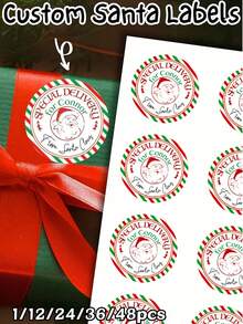 1/12/24/36/48pcs Custom Personalized Santa Claus Gift Tags, Christmas Gift Labels, From Santa Claus, Special Delivery North Pole, Santa Gift Tag, Gift Tag For Child