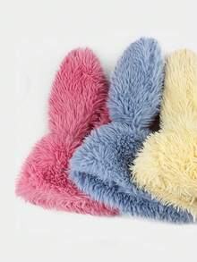 1 chiếc Mũ tai thỏ lông ấm áp dễ thương cho nữ, Mũ mùa đông bằng vải nhung dày bảo vệ tai, Thích hợp cho đi bộ ngoài trời, mua sắm, đội hàng ngày (Kích thước mũ nhỏ hơn bình thường) - Nhiều màu - Xem 9