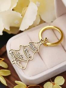 Personalized Endless Love Keychain - Customized Name Stainless Steel Heart Shaped Keyring, Perfect Gift For Her, Valentine's Day, Mother's Day - Style 1 - View 11