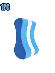 1pc Eva Foam Swimming Float Board, Suitable For Outdoor Swimming Training, Pool Exercise Training Pool Float, Beach Essentials, Beach Accessories - Blue and White - View 5