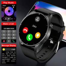 1pc 1.39-Inch Fashionable Unisex Smartwatch, With 3D Custom Display, Calling, Message Receiving, Pedometer, Calorie Tracking, Multi-Sport Modes, Voice Assistant, And Music Control - Black - View 4