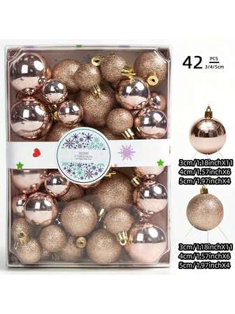 42 piezas Bolas decorativas de 3/4/5cm para fiestas de Navidad, bolas colgantes de Navidad, bolas de plástico, bolas decorativas colgantes, decoraciones navideñas, adecuadas para escenas del árbol de Navidad, decoración del hogar, decoración de la habitación, decoración del dormitorio, decoración de Año Nuevo, decoraciones navideñas, decoración exterior, decoración de fiestas navideñas, suministros para fiestas de Navidad, ambiente temático navideño, decoración colgante para eventos y fiestas, juego de bolas de Navidad como regalo, Feliz Año Nuevo, regalos para amigos y familiares, decoraciones navideñas para el hogar, regalos de Navidad