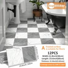 SUPSTICKER 12 tấm ốp tường chống thấm nước tự dính họa tiết đá cẩm thạch 3D/2,16 m2 dùng trang trí nhà bếp, phòng tắm, phòng khách, phòng ngủ, phòng ăn - Nhiều màu - Xem 16