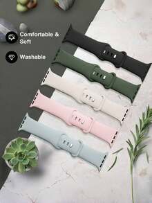 5 件/套男女通用运动型硅胶 Apple Watch 表带，适用于 38/40/41/42/44/45/46/49 毫米，Apple Watch Starp 兼容 Apple Watch Ultra2/Se/10/9/8/7/6/5/4/3/2/1 - 42mm/44mm/45mm/49mm - 查看 22