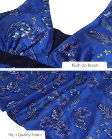 ECUPPER Womens One Piece Swimsuit Plus Size Bathing Suit Tummy Control Swimdress Shaping Skirted Swimwear With Boyshorts - 一朵粉紅色的花 - 查看 10