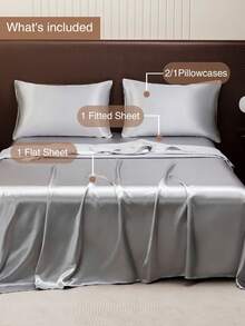 3/4pcs Luxury Bedding Set [Bed Sheet, Bed Skirt, 2 Pillowcases], Soft & Comfortable, Cooling, Breathable, Mattress Protector, Anti-Slip, Machine Washable, Enhance Bedroom & Guest Room Comfort