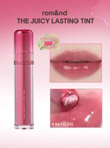 Rom&nd Romand 持久水润唇釉 04 无花果色，啫喱质地，水润光泽，不粘腻，可叠加涂抹，轻盈持久，斜角心形刷头，口袋大小，亮泽妆效，5秒快速打造办公室妆容，韩国化妆品，3.5克/0.12盎司 - 04 FIG FIG - 查看 2