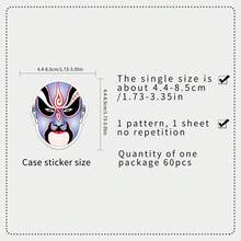 50Pcs Funny Peking Opera Facial Makeup Stickers Chinese Cultural Decoration Stickers Aesthetic Art Stickers Scrapbook Stickers Journal Stickers Bulk Stickers Vinyl Waterproof Stickers For Water Bottle,Computer,Laptop,Phone,Luggage,Notebook,Fridge