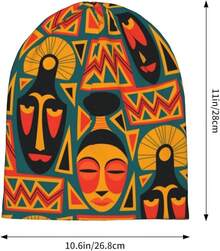 African Style Beanie Hat Knit Hat Skull Cap Slouchy Warm Headwear Jogging Cycling Adult Women Men - 非洲民族部落風格 - 查看 4