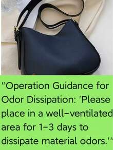 Fashionable Underarm Bag For Women, Minimalist Solid Color, Wide Strap, Bucket Bag, Versatile Zipper Shoulder Crossbody Bag - Black - View 12