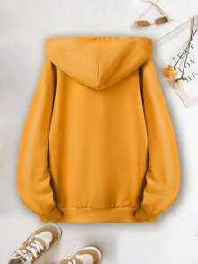 Nowy styl Halloween, minimalistyczna męska bluza Curve oversize w stylu college'u, miękka i wygodna, sportowa, z okrągłym dekoltem, ładna, uniwersalna, uliczna bluza z kapturem i długim rękawem, z czarnym magicznym kotem i nadrukiem halloweenowego hasła - złoty - Zobacz 2