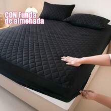 Cubre colchon Funda para colchón cama Acolchado Antiácaros con Membrana Transpirable E Impermeable Prolongando La Vida Útil De Su  Protector De Colchón De Tamaño Extralargo,unda protectora de colchón impermeable, gruesa, acolchada, de lujo para 2 personas, Sábana bajera elástica, almohadilla de protección,Protector Cubre Colchón Impermeable Decoración 3 Pisos King,Cubre colchón con funda de almoada Funda de colchón unicolor impermeable Matrimonial,Protectores De Colchón Cubre Colchón Impermeable A Prueba De Orina Queen Size Ropa De Cama Sábana Ajustable Acolchado Transpirable Engrosada Antideslizante Colchón Topper Con Deep Pocket Hasta 12'' ,Sábana bajera de grado madre y bebé, sábana de algodón laminada antibacteriana, gruesa, fibra de soja, banda elástica, Clase A Cubre colchónes con funda de almoada Funda de colchóneta unicolor impermeable Matrimonial - Negro - Ver 1