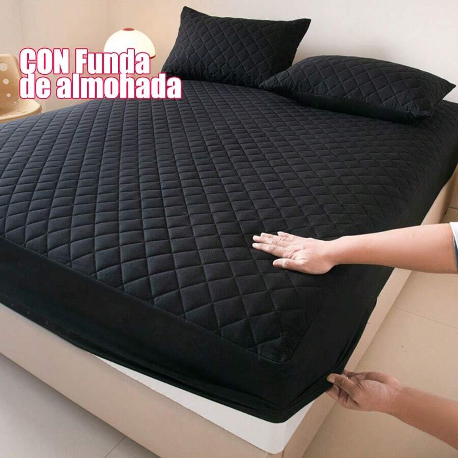 Cubre colchon Funda para colchón cama Acolchado Antiácaros con Membrana Transpirable E Impermeable Prolongando La Vida Útil De Su  Protector De Colchón De Tamaño Extralargo,unda protectora de colchón impermeable, gruesa, acolchada, de lujo para 2 personas, Sábana bajera elástica, almohadilla de protección,Protector Cubre Colchón Impermeable Decoración 3 Pisos King,Cubre colchón con funda de almoada Funda de colchón unicolor impermeable Matrimonial,Protectores De Colchón Cubre Colchón Impermeable A Prueba De Orina Queen Size Ropa De Cama Sábana Ajustable Acolchado Transpirable Engrosada Antideslizante Colchón Topper Con Deep Pocket Hasta 12'' ,Sábana bajera de grado madre y bebé, sábana de algodón laminada antibacteriana, gruesa, fibra de soja, banda elástica, Clase A Cubre colchónes con funda de almoada Funda de colchóneta unicolor impermeable Matrimonial - Negro - Ver 1
