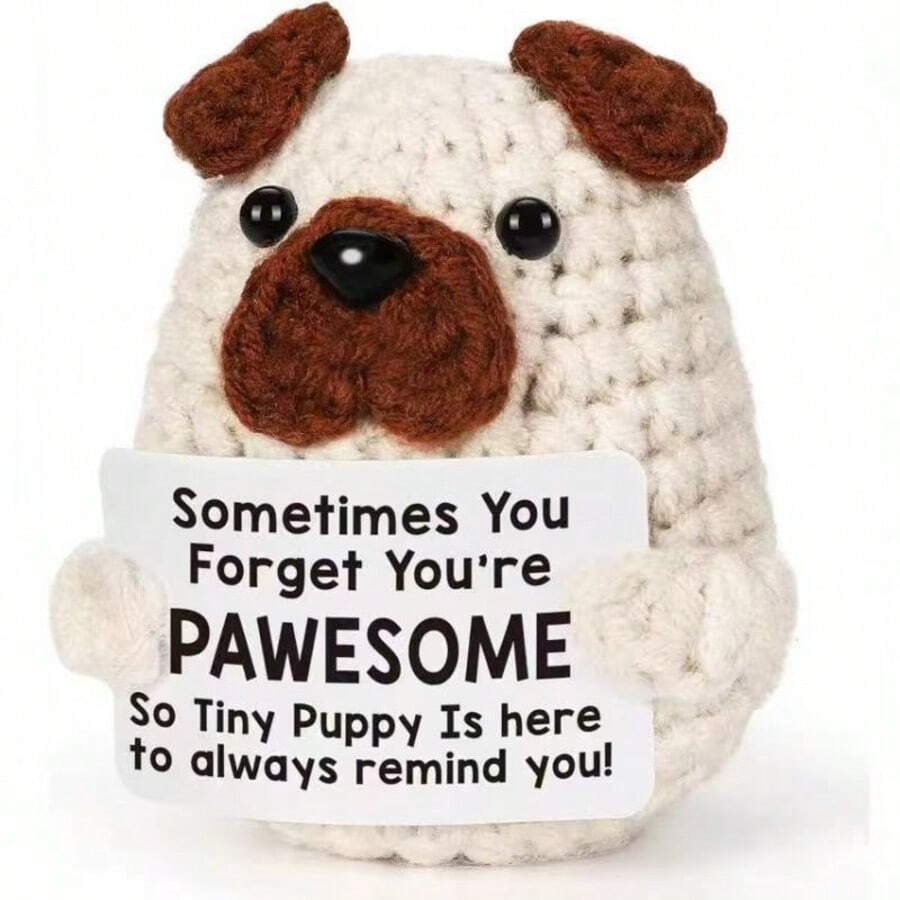 1 buc. Ornamente croșetate manual din lână pentru căței Pug, cărți cu energie pozitivă, cadouri de sărbători, cadouri de ziua de naștere, cățelul croșetat poate fi folosit ca încurajare a dispoziției sau cadou de Crăciun pentru prietene, mame, cadou de Ziua Tatălui pentru tați, cadou de mulțumire pentru profesori, cadou de absolvire, cadou de grădiniță, cadou de Ziua Îndrăgostiților.