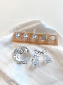 亚克力极光彩虹色矩形钻石形状美甲展示架，树脂水晶珠水钻复古韩国花朵激光 DIY 家居和户外女士母亲姐妹妻子女友婚礼美甲沙龙美容情人节使用