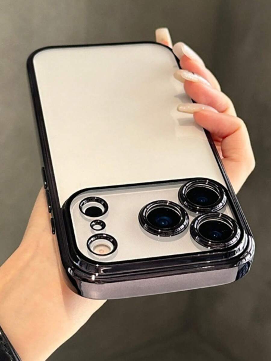 1 Ốp lưng điện thoại trong suốt mạ điện sang trọng bảo vệ camera tương thích với iPhone 17 Pro Max Air 16 15 14 13 12 11 Pro Max Plus Ốp lưng TPU mềm