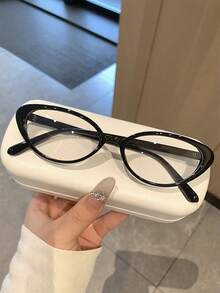 1 pieza Gafas de mujer con montura de ojo de gato y estampado de leopardo en color negro, gafas para mujer, gafas transparentes, accesorios para teléfono, material de PC ligero y cómodo, estilo Y2K, de vuelta a la escuela, adecuado para uso diario, oficina, transporte, teléfono móvil, computadora, juegos.