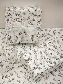 5/10/20/40pcs Thin Paper Sheets With Holly Berry Pattern, Size 20" X 14", Suitable For Gift Wrapping, Wedding, Christmas, Birthday Gifts, Bouquet Wrapping, Gift Bag Filler, Party Favor Decoration