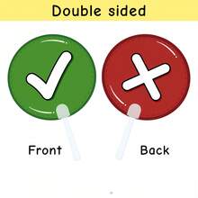 YES NO Hand Held Signs | Interactive English Teaching Tool For Elementary School: Suitable For Teacher's Q&A, Classroom Quizzes, Fun Learning. Can Be Used In Classroom, Multimedia Classroom, After-Class Practice. Quickly Identify Right Or Wrong Answers, Enhance Student Engagement. Essential Elementary School Teaching Supplies
