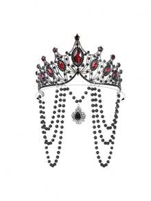 1 Peça Coroa de Noiva Gótica Vintage Feita à Mão, Coroa Barroca Escura, Acessório de Cabelo para Casamento Gótico, Tiara de Estilo Rainha Escura