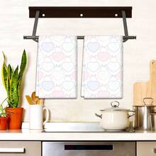 Conjunto de 2/4 peças, panos de prato, estampa de bolinhas em formato de coração, toalhas modernas de microfibra superabsorventes, panos de prato para cozinhar e assar, panos de prato, toalhas de limpeza, toalhas de mão, supermacios e altamente absorventes, decoração de cozinha, presentes para vizinhos, presentes para a mãe, presentes de aniversário, presentes de inauguração para amigos, itens essenciais de cozinha, necessidades diárias