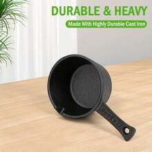 Cast Iron Sauce Pot And BBQ Mop Brush Set For Grilling BBQ Basting Set With Saucepan And Brush Barbecue Accories Meat Smoker Accories Gift For Men