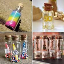 30/20/15 Pcs Beautiful Mini Clear Glass Bottles With Cork Stoppers,Spice Message Vials, DIY Wishing Bottles, Small Empty Drifting Jars,Mini Containers,For Drifting, Wishing, Candy Storage, Crystal & Gravel Decoration, Round Glass Vials, For Birthday,Wedding Party,Home Decoration Favors,Art Crafts, Wedding Party Favors, Home Decor