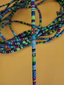 0.6cm/0.24in Bohemian Fabric Wrapped Core Round Cord, Suitable For Jewelry, Hanging Rings, Pet Collars, Slippers And Other DIY Accessories