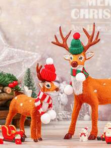 1pc Mini Christmas Hats And Scarves Small Doll Size Santa Hats ,Christmas Knit Doll Hats & Scarves Decor, Small Snowman & Mini Santa Hats For Dolls, Mini Xmas Ornaments Home Decor Christmas Decorations Room Decor Winter