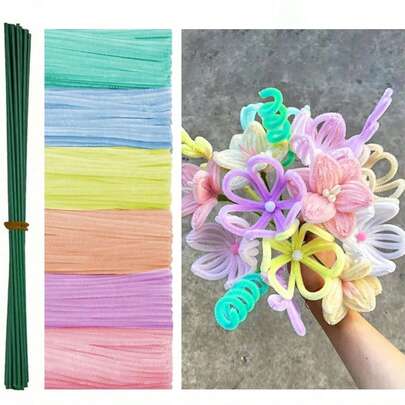 600 st. konstgjorda blomstjälkar i blandade färger, 30 cm långa, handgjorda material i bulkförpackning, lämpliga för gör-det-själv-konst- och hantverksprojekt, kreativ presentinslagning, festdekoration