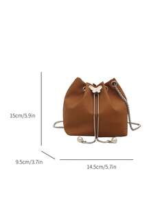 Women's Simple Chain Solid Color Crossbody Bag, Suitable For Daily Commute And Travel