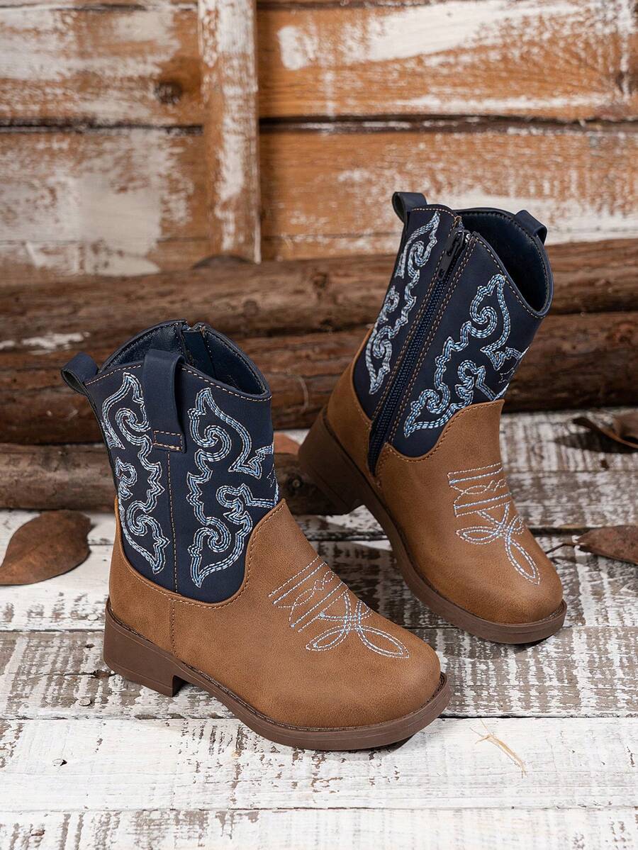 1 Pair Children's Autumn/Winter New Soft Bottom Versatile Fashion Embroidered Non-Slip High-Top Casual Boots For Girls