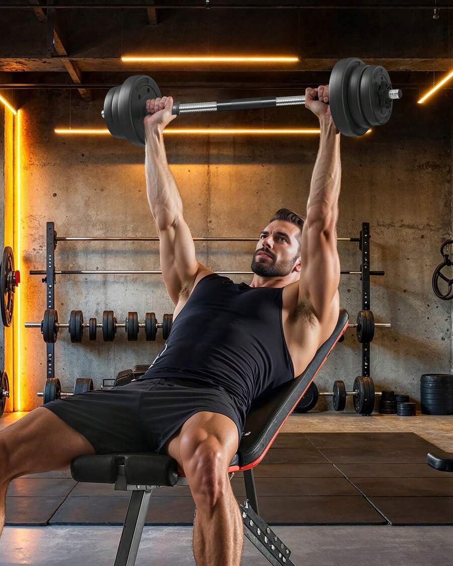 SONGMICS Kit Haltères Musculation 2-en-1, 2 x 10 kg, Poids Réglable, avec Barre d'Extension Supplémentaire en Acier, Revêtement en Plastique, Fitnesse, Musculation, à la Maison, Noir d'Encre - Noir - Voir 1