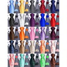 3.158cm Mens Paisley Tie And Lapel Pin Necktie Hankerchief Cufflinks Set Men - Baby Blue - View 6