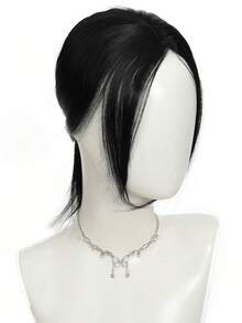 10inch Synthetic Centre Parting Bangs Hair Piece Cover Hair Loss And Increase Hair Volume Topper Hair Extension For Daily Use