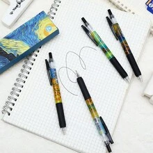 4 支梵高星夜笔：高品质、可伸缩、0.5 毫米细笔尖、书写流畅 - 适用于日记本和文具 - 黑色 - 查看 5