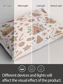 1 pieza Funda de almohada 100% poliéster, amigable con la piel, suave, transpirable (sin relleno), adecuada para la decoración del dormitorio, la decoración navideña y los regalos de Navidad - Multicolor - Ver 5