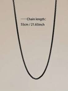 قلادة سلسلة رجالية أنيقة بسيطة باللون الأسود، مجوهرات يومية للرجال، هدية للحبيب
