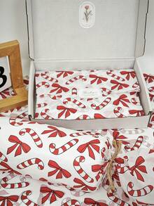 20pcs Christmas Style Candy Pattern Thin Paper, Size 19.69 Inches * 13.78 Inches, Handmade Packaging Paper, Shatterproof Item Protection, Gift Box Filling, Party Decoration - Halloween Design, Holiday Packaging, Durable Packaging, Christmas Decoration, Holiday Decoration