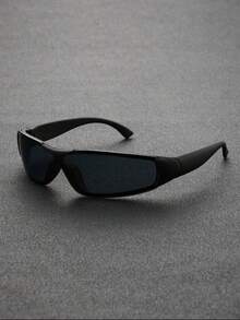 1pc Men Wrap-Around Plastic Frame Classic Windproof Fashion Glasses For Outdoor Cycling Climbing Accessories For Summer Beach Vacation,Outdoor,Travel