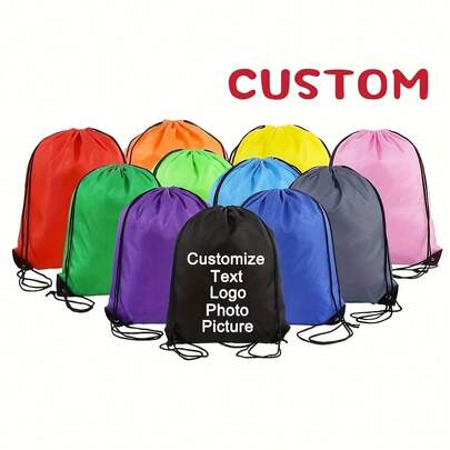 Custom Design Drawstring Backpack, Personalized Bags With Your Logo, Customized Drawstring Backpacks Bulk String Bag, Customizable Reusable Gift Bags With Handles, 40x30cm, Large Capacity Bags, Water Proof, School Bags, Handbags, Cosmetic Bags, Travel Bags, Great For Travelling, Gym And For Everyday Use
