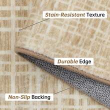 Waschbarer, moderner Teppich mit Karomuster, rutschfest, niedriger Flor, weicher, zeitgenössischer Überwurf, Bodenbelag, faltbarer Innenteppich für Wohnzimmer, Schlafzimmer, Spielzimmer, Kinderzimmer