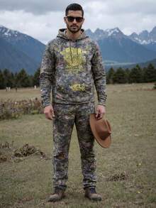 Spider Web & Floral Print Hip-Hop Hoodie Set – USA Trending Oversized Loose Fit, Unisex Men's & Women's Streetwear, Bold Graphic Pullover Sweatshirt, European-American Style Fashion Pick - 灰色 - 查看 3