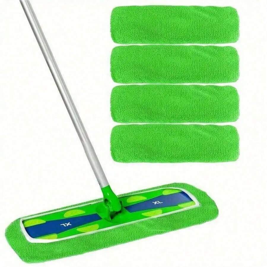 2/4/6/8pcs Reusable Green Refill Mop Pads, Compatible With - Washable Microfiber Dry & Wet Mop Pads, Suitable For Surfaces And Hardwood Floors Cleaning (Mop Not Included)