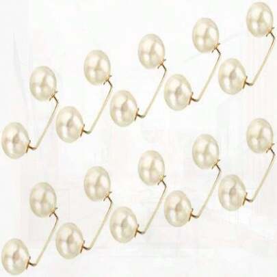Pearl Brooch Pins, Metal With Faux Pearl, Safety Pins & Clips, Various Applications