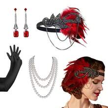20 世纪 20 年代女士派对配饰套装，轻佻女郎服装配饰咆哮的 20 年代女士配饰轻佻女郎头饰 - 彩色 - 查看 31